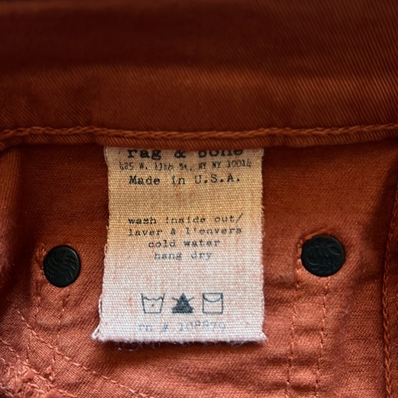 Rag and Bone/Jean rust colored leggings in durable cotton blend. - Picture 5 of 6